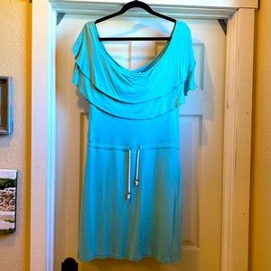 Vfish Aqua Casual Tiered Ruffle Boat Neck Dress